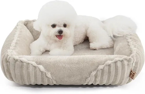 Vista 24 de EHEYCIGA Linda cama para perro de tamaño mediano, cama para mascotas de 30 Crema