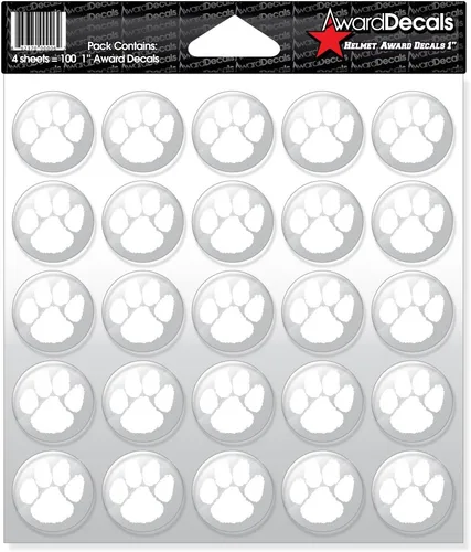 Vista 15 de Award Decals Juego de calcomanías de pata (negro sobre transparente) (100 calcomanías) de 1 pulgada, calcomanías originales Award Decals Premium