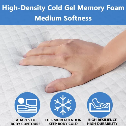 Vista 5 de Colchón de repuesto de espuma viscoelástica de gel frío de 4.5 pulgadas para sofá cama y sofás cama - Tamaño individual CertiPUR-US Certificado
