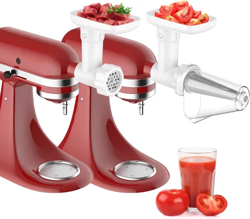 Vista 8 de Juego de accesorios de colador de frutas y verduras para batidora de pie KitchenAid, incluye accesorio de molinillo de alimentos con tubos Negro