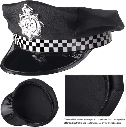Vista 2 de Beelittle - Kit de policía, gorro de policía con esposas, walkie talkies, esposas, placa y lentes