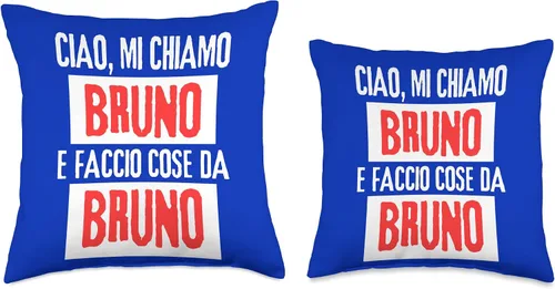 Vista 3 de Bruno Idea Regalo Personalizzata con Nome Ciao Sono Faccio Cose Da Bruno Personalizzato Ironica - Almohada (16 x 16 pulgadas), multicolor