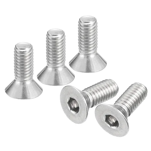 Vista 28 de uxcell tornillos de cabeza avellanada plana #8-32x1/2, 25 piezas de tornillos de cabeza plana con llave hexagonal de acero inoxidable 304, rosca