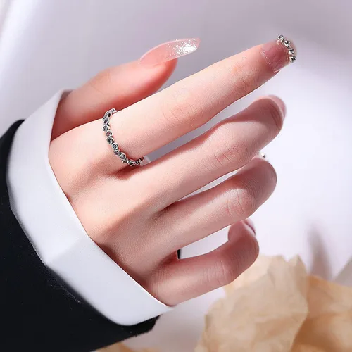 Vista 68 de Anillo de plata 925, anillos de plata ajustables para mujer, anillos de pulgar abiertos, anillos de circonio, anillos ajustables, anillos abiertos