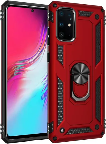 Vista 10 de Funda de grado militar para Samsung Galaxy S20 Plus, Galaxy S20+ funda de metal 360 con anillo giratorio de 360 grados, soporte magnético para Negro