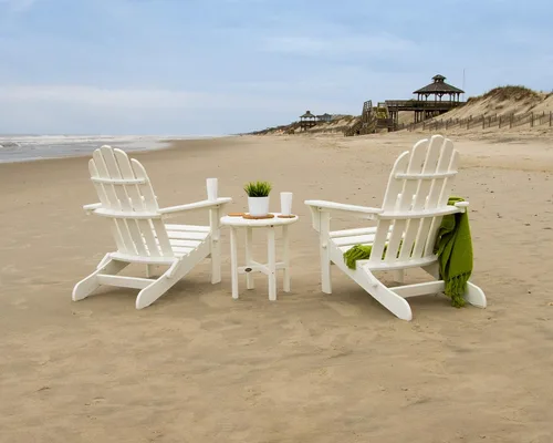 Vista 4 de Trex Juego de sillas Adirondack plegables Cape Cod para exteriores con mesa auxiliar Aruba