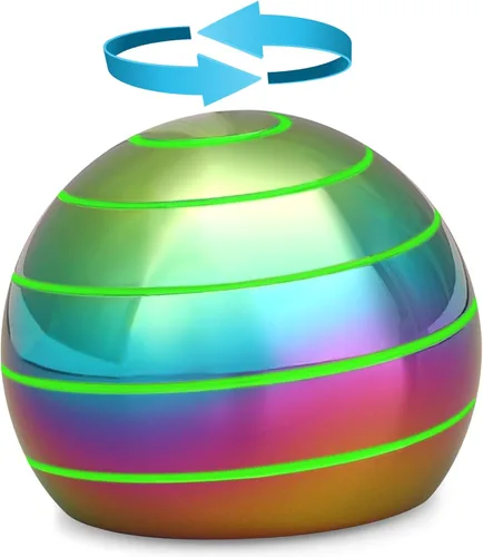 Vista 9 de Juguetes giratorios luminosos de escritorio para niños y adultos, spinner fidget de ilusión óptica de metal que brilla en la oscuridad, bola