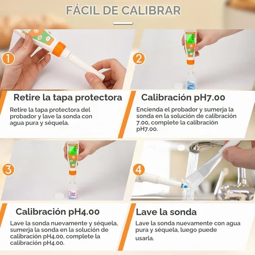Vista 6 de UIUZMAR Probador de pH para alimentos Medidor de pH Digital para iniciador de masa madre y sensor de lanza de masa, kit de pH de alimentos funciona