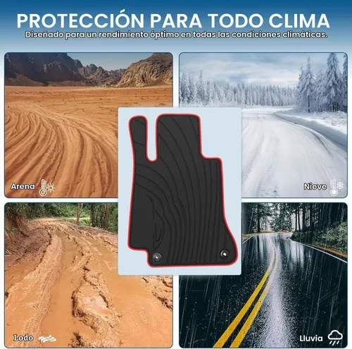 Vista 2 de Alfombrillas de Coche a Medida para Mercedes Benz - Clase C Sedán Solo 2015-2021 C180 C200 C250 C300 C350(e) C400 C43 AMG C450 C63 W205 Goma Negra