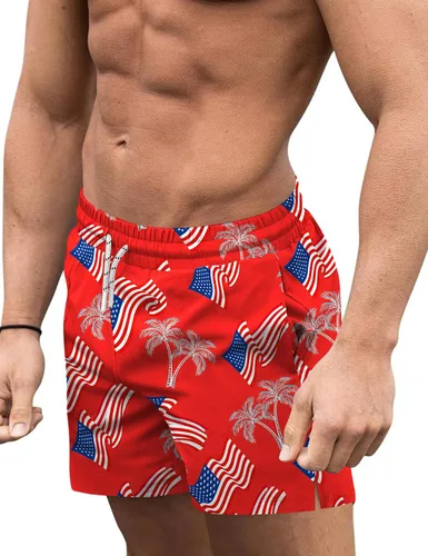Vista 40 de COOFANDY Men's Swim Trunks Quick Dry Board Shorts Swimwear Bathing Suit Un negro