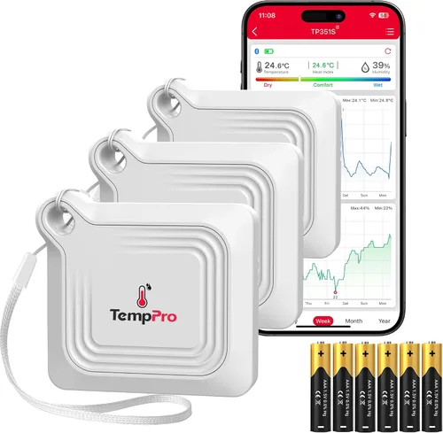 Vista 11 de TempPro TempAir - Termómetro higrómetro Bluetooth, sensor de temperatura