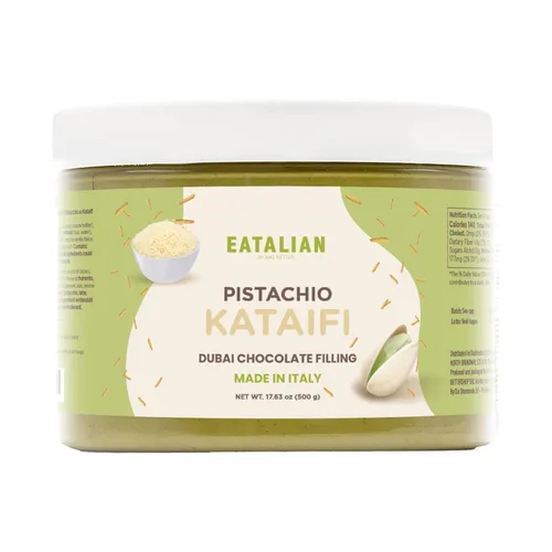 Vista 22 de EATALIAN by AMZ BETTER Crema de Pistacho, 7oz/200 gr, pasta de pistacho untable, sabor dulce y único, ideal para pan, para pasteles, postres