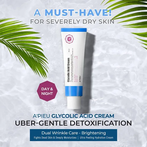 Vista 2 de A'PIEU Crema de Ácido Glicólico 1.69 fl oz - Hidratante Exfoliante AHA BHA con Ácido Glicólico y Salicílico Crema Gel Exfoliante Hidratante Diaria