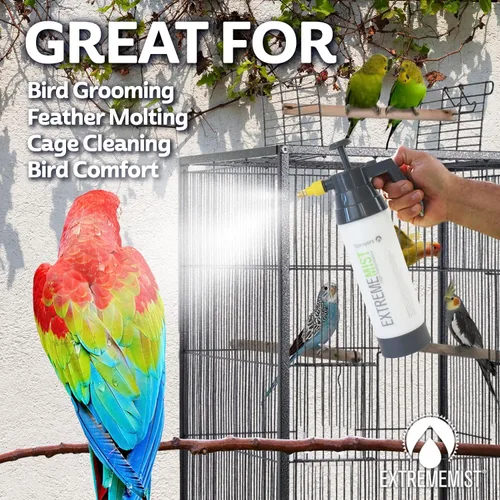 Vista 2 de ExtremeMIST Pulverizador para pájaros de alto rendimiento Mister de bomba aviar ultrafino Mister de baño de pájaros de mano para mascotas