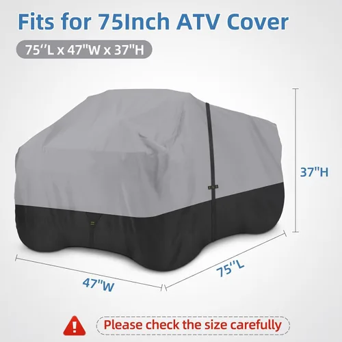 Vista 6 de Cubierta 600D para cuatrimoto, impermeable y resistente al viento, 4 ruedas, almacenamiento al aire libre, protección para todo tipo de clima