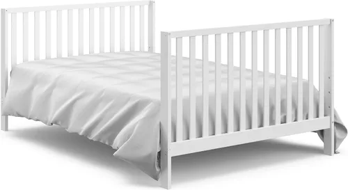 Vista 7 de Storkcraft Orchard Cuna convertible 5 en 1 (blanco) – Certificado GREENGUARD Gold Cuna de bebé estilo dosel, se convierte de cuna a cama infantil