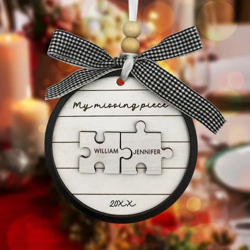 Vista 11 de Adorno personalizado para el primer aniversario, recuerdo romántico de corazón de cerámica con nombres y año, regalo para parejas, decoración única