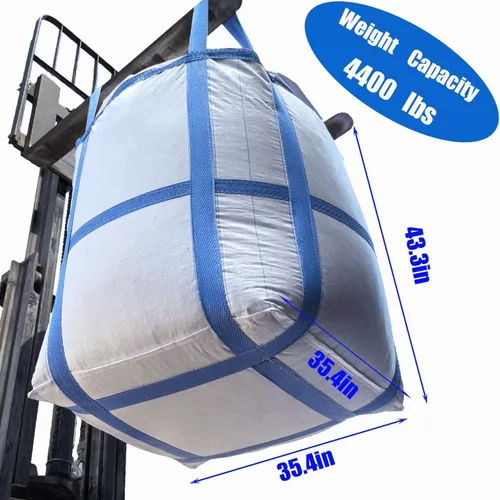 Vista 3 de Paquete de 8 bolsas FIBC a granel, bolsa de 2 toneladas, 35.4 pulgadas de largo x 35.4 pulgadas de ancho x 43.3 pulgadas de alto, 4400 libras SWL
