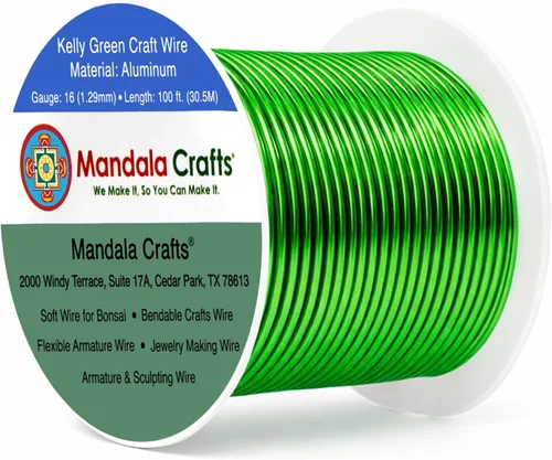 Vista 45 de Mandala Crafts - Alambre de aluminio anodizado de calibre 22 para hacer joyas - 137.2 m de alambre flexible surtido y coloreado - Doble para bonsái