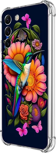 Vista 36 de Funda para Galaxy S23 FE, protección contra caídas de flores de mariposa azul, a prueba de golpes, carcasa protectora de cuerpo completo resistente