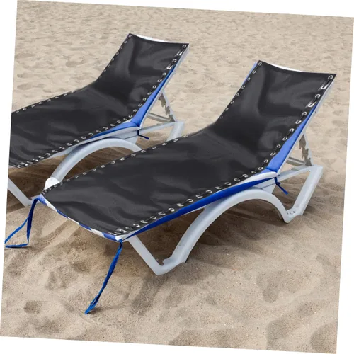 Vista 2 de GANAZONO Tela de repuesto para silla de playa, tela de lona negra, reemplazo para tumbona, patio, silla de reparación, silla de salón al aire libre