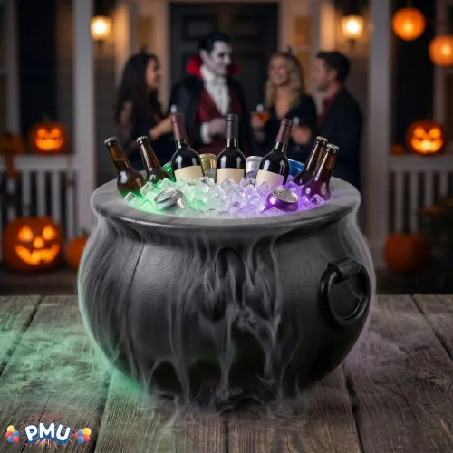 Vista 2 de PMU - Cuenco grande de caldero de plástico de bruja grande de 22 pulgadas Para decoración de Halloween