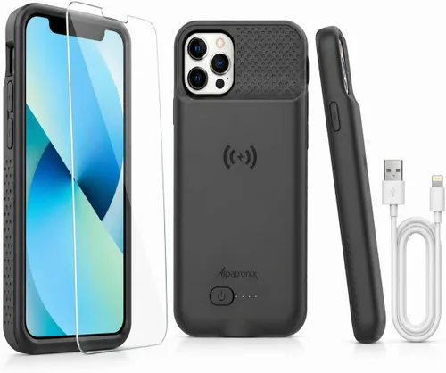 Vista 10 de Alpatronix Funda de batería para iPhone 12 Pro y iPhone 12 (6.1 pulgadas), funda protectora resistente y delgada de carga extendida portátil