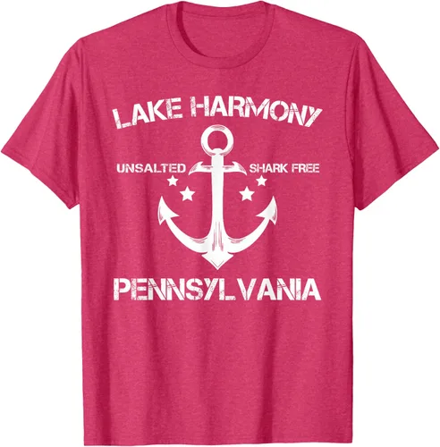 Vista 29 de Playera divertida de Lago Harmony Pennsylvania para acampada o pesca Negro