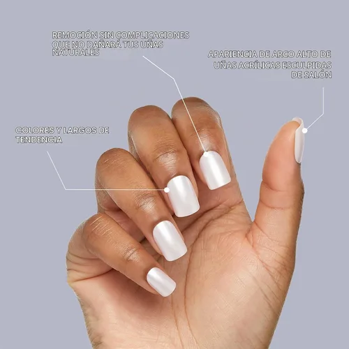 Vista 6 de KISS Gel Fantasy, uñas a presión, pegamento de uñas incluido, 'Aim High', negro, tamaño corto, forma cuadriculada, incluye 28 uñas, 0.07 onzas