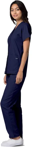 Vista 5 de Adar - Ropa quirúrgica universal para mujer - Top médico con cierre frontal