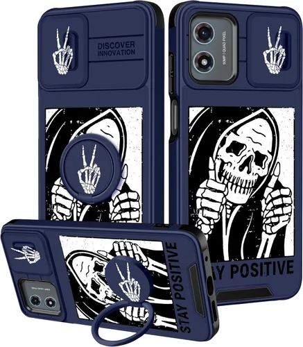 Vista 68 de Funermei Funda para Moto G Stylus 5G 2022, funda para teléfono con diseño de calavera de esqueleto para mujeres y niñas, diseño gótico, Como