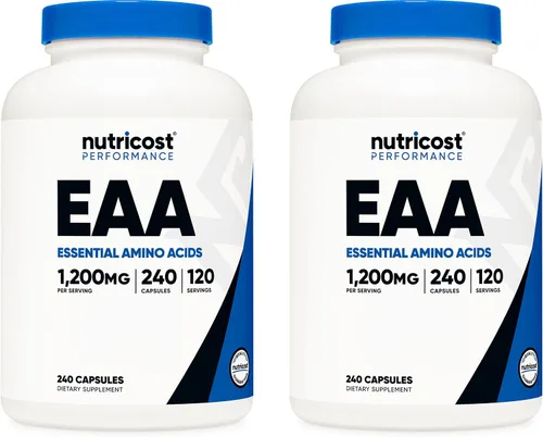 Vista 6 de Nutricost Cápsulas EAA 1200mg, 240 cápsulas, aminoácidos esenciales