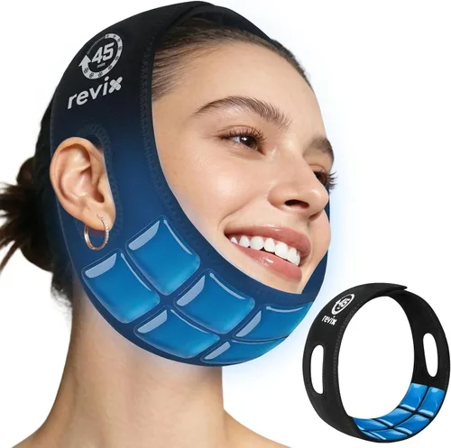 Vista 8 de REVIX Wisdom Teeth - Bolsa de hielo para la cabeza con bolsa de hielo de mandíbula de costura 3D para cirugía oral facial, alivio del dolor