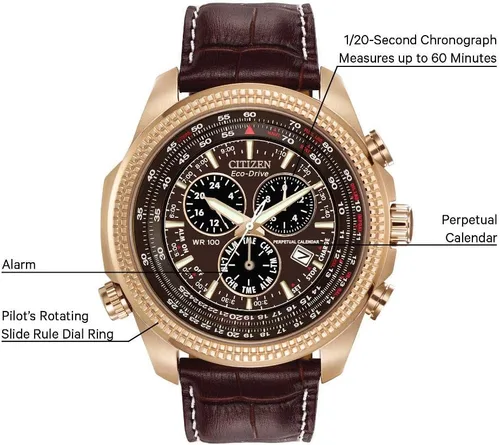 Vista 10 de Citizen BL5403-03X Eco-Drive, reloj con pulsera de cuero para hombres