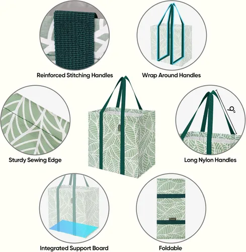 Vista 6 de BALEINE 3 bolsas reutilizables para comestibles + 4 bolsas reutilizables para comestibles