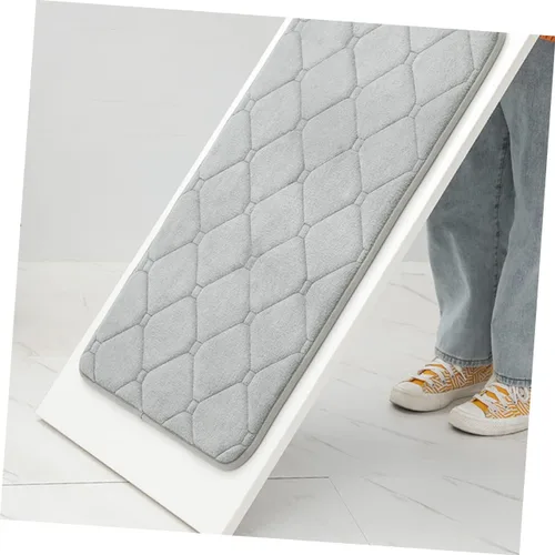 Vista 8 de Tapete de baño absorbente antideslizante grueso antideslizante para cocina, entrada, gris oscuro, resistente al agua para zonas de alto tráfico