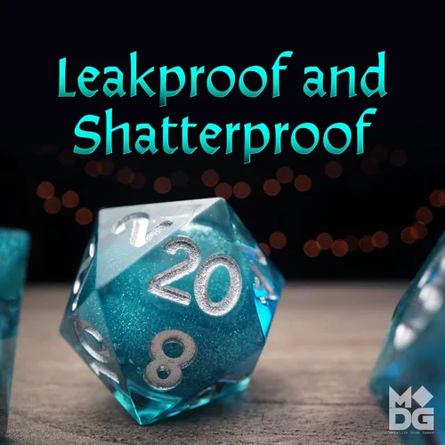 Vista 3 de FanRoll by Metallic Dice Games - Juego de dados DND de extracto de maná y elixir de núcleo líquido, dados para juegos de rol para Calabozos