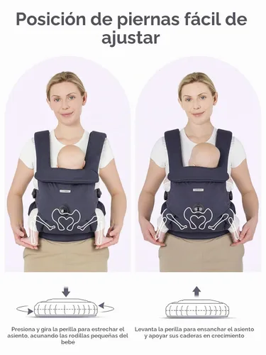 Vista 4 de bonoch EaseFit - Portabebés para recién nacidos a niños pequeños, perilla de ajuste para desarrollo saludable de la cadera del bebé, correa