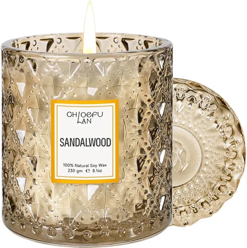 Vista 24 de Chloefu LAN Vela Perfumada Premium con Aroma a Gardenia para Hombres y Mujeres, Altamente Perfumada, 7.1 onzas 45 Horas de Larga Duración, Velas