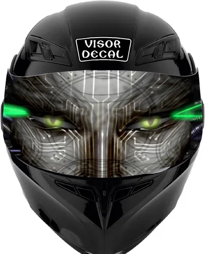 Vista 4 de GRAPHIX EXPRESS Calcomanía gráfica para visera de robot, casco compatible con: Icon Shoei Bell HJC Scorpion AGV V2 (robot V07)