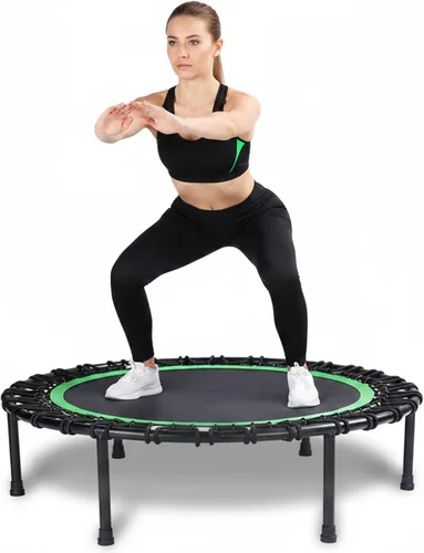 Vista 9 de 40" Mini Trampoline for Adults, Fitness Rebounder with Elastic Bands, Indoor Exercise Trampoline, Low Impact Workout Equipment for Home Gym, Cardio