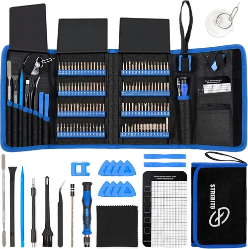 Vista 2 de Destornillador de precisión electrónica de 142 piezas con kit de herramientas de reparación magnética de 120 puntas para iPhone, MacBook