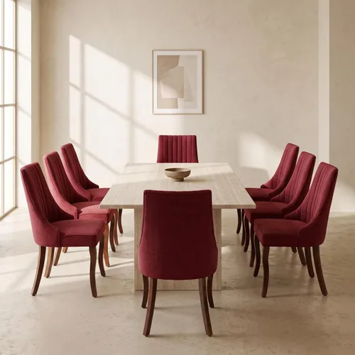 Vista 9 de Sillas de Comedor - Juego de 2 sillas de comedor modernas de mediados de siglo, tapizadas de tela con respaldo alto, sillas de cocina y comedor