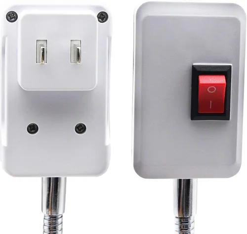Vista 2 de SinLoon Adaptador de enchufe E27/E26 con interruptor de encendido/apagado, bombilla de lámpara de luz de 360 grados, cable de aluminio flexible