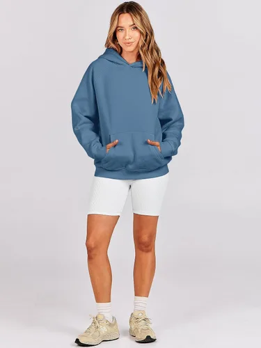 Vista 8 de ANRABESS - Sudaderas con capucha para mujer, sobre talla, de vellón de manga larga, modelo de 2024, para otoño