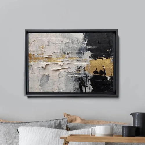 Vista 3 de Black and White 3D Texture Wall Art - Abstract Texture Painting - Modern Black and White Wall Art - Contemporary Texture Wall Decor