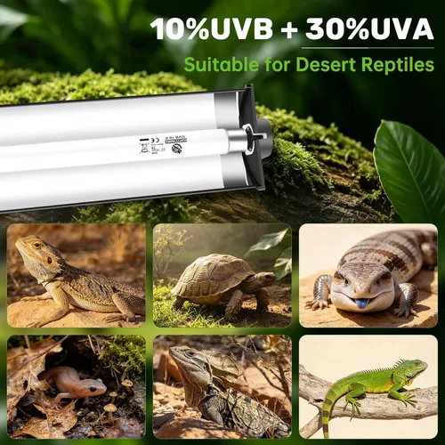 Vista 7 de Lámpara T5 UVB para reptiles, 24W 10.0 UVA UVB Bombilla de 22