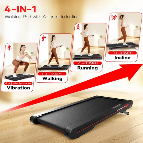 Vista 9 de Sperax Walking Treadmill Pad with APP, 3 in 1 Under Desk Treadmill, 400W Low Noise Walking Vibration Pad with Remote Control,Portable Treadmills for