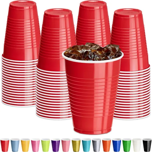 Vista 8 de DecorRack - Vasos desechables y reutilizables de 12 onzas para fiestas de cumpleaños, despedidas de soltera, campamentos, eventos en interiores y al