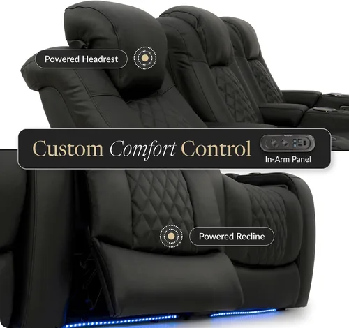 Vista 8 de Seatcraft Virtuoso 365 - Asiento de cine en casa (3 unidades), color ébano